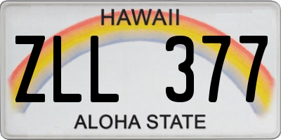 HI license plate ZLL377