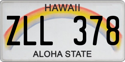HI license plate ZLL378