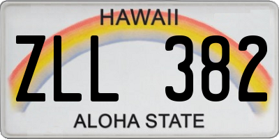 HI license plate ZLL382