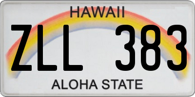 HI license plate ZLL383