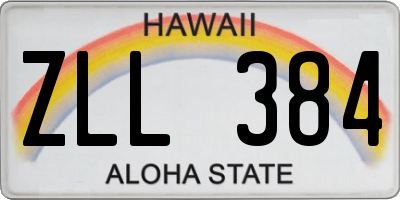 HI license plate ZLL384