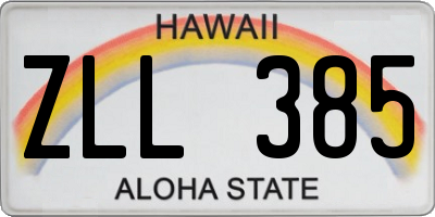 HI license plate ZLL385
