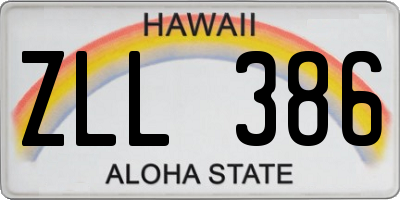 HI license plate ZLL386