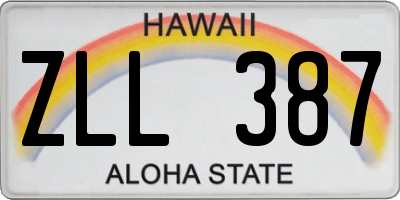 HI license plate ZLL387