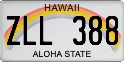 HI license plate ZLL388
