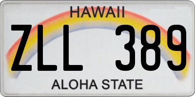 HI license plate ZLL389