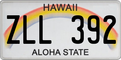 HI license plate ZLL392