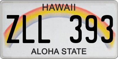 HI license plate ZLL393