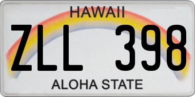 HI license plate ZLL398