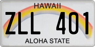HI license plate ZLL401