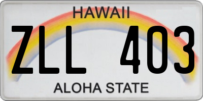 HI license plate ZLL403