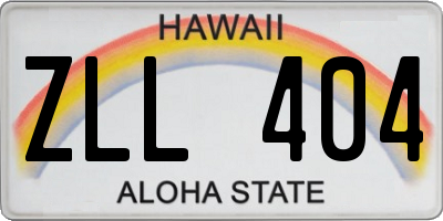 HI license plate ZLL404