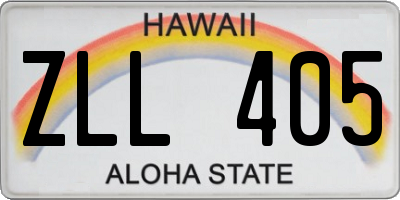 HI license plate ZLL405