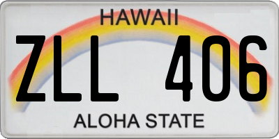 HI license plate ZLL406