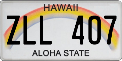 HI license plate ZLL407