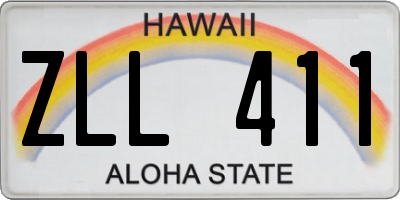 HI license plate ZLL411