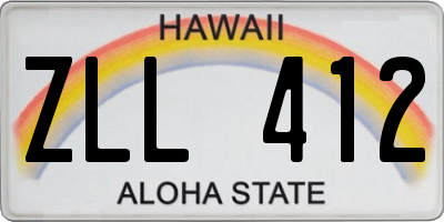 HI license plate ZLL412
