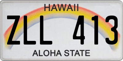 HI license plate ZLL413