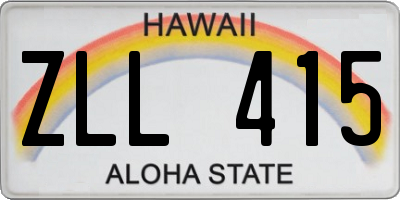 HI license plate ZLL415