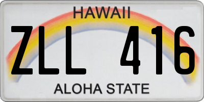HI license plate ZLL416