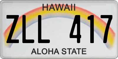 HI license plate ZLL417