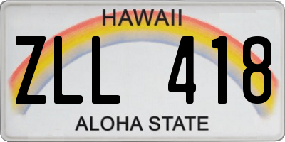 HI license plate ZLL418
