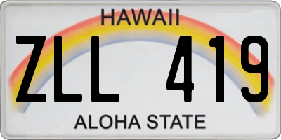 HI license plate ZLL419