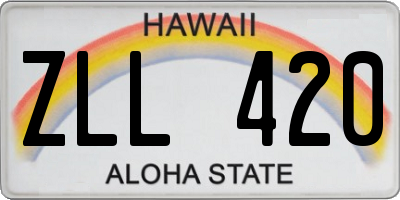 HI license plate ZLL420