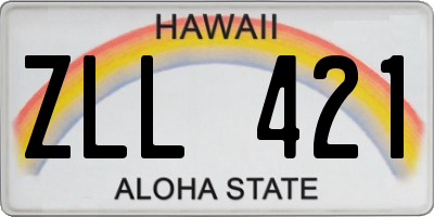 HI license plate ZLL421