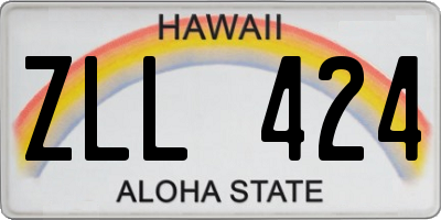 HI license plate ZLL424
