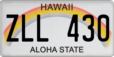 HI license plate ZLL430