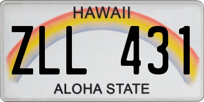 HI license plate ZLL431
