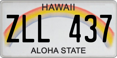 HI license plate ZLL437