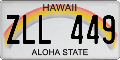 HI license plate ZLL449