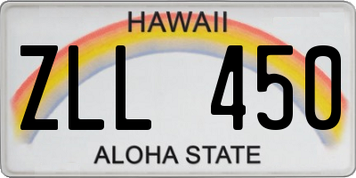 HI license plate ZLL450