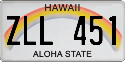 HI license plate ZLL451