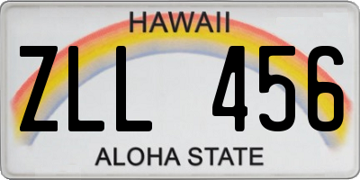 HI license plate ZLL456