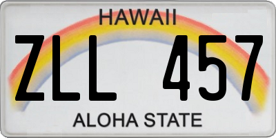 HI license plate ZLL457