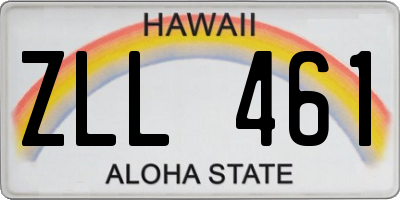 HI license plate ZLL461