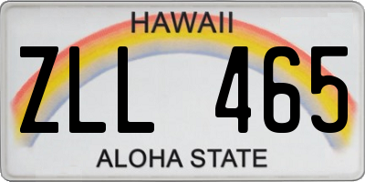 HI license plate ZLL465