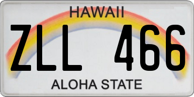 HI license plate ZLL466