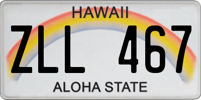 HI license plate ZLL467