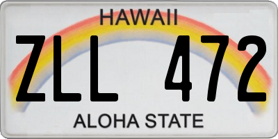 HI license plate ZLL472