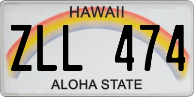 HI license plate ZLL474