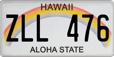 HI license plate ZLL476