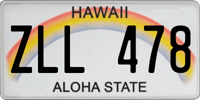 HI license plate ZLL478