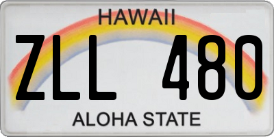 HI license plate ZLL480