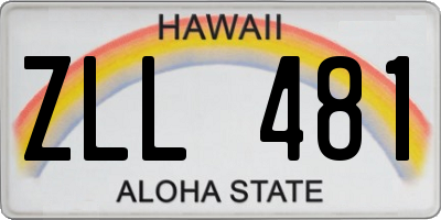 HI license plate ZLL481