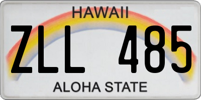 HI license plate ZLL485