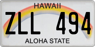 HI license plate ZLL494